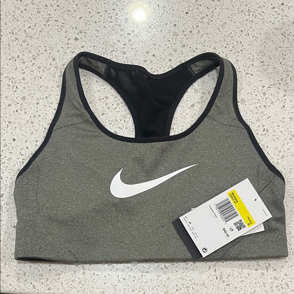 Nike Women's Black and Gray Sports Bra